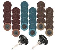 30 pezzi dischi abrasivi dischi cambio rapido set, fine/media/grossa, 5,1 cm/50 mm, con 2 pezzi 1/10,2 cm, superficie del gambo, Afunta condizionata dischi per preparazione di superfici striscia