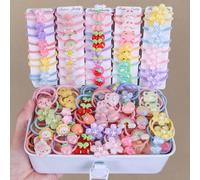 30 pezzi Elastici per capelli da ragazza con fantasie di frutta, animali, arcobaleno e stelle, elastici per coda di cavallo, chignon, uso quotidiano e ritorno a scuola Grafico,PianteTPR