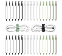 30 Pezzi Fascette Riutilizzabili, 11cm Fascette Cavi in Gomma, Mini Fascette Fermacavi Regolabile, Organizzatore cavi Versatili per Organizzazione Dei Cavi Dati per la Casa e L'ufficio