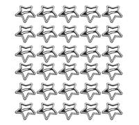 30 Pezzi Fermagli a Stella con Cristalli, Clip a Scatto | Design Cavo, Finitura in Vetro Lucente, Argento, per Eventi Scolastici e Uso Quotidiano