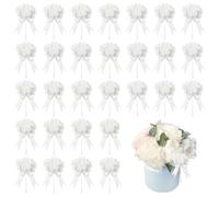 30 Pezzi Fiocchi Bianchi Matrimonio, Coccarde Matrimonio, Fiocchi Matrimonio per Auto, Fiocchi Auto Matrimonio Adatti per Confezioni Regalo, Matrimoni, Anniversari, Feste e Altre Occasioni Speciali