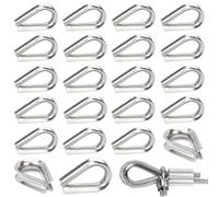 30 Pezzi Fune Metallica Ditale M6 Ditali in Acciaio Inox 304 Anello di Fissaggio del Manicotto Della Fune Metallica per Cavo Acciaio da 6mm Diametro