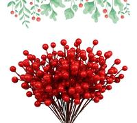 30 Pezzi Gambi Di Bacche Rosse, Bacche Rosse Artificiali, Picchetti Di Bacche Di Natale Per Decorazioni Di Nozze Invernali, Decorazioni Per La Casa Di Natale, Decorazione Del Festival Di Primavera