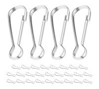 30 Pezzi Ganci a Scatto per Bandiere da Palo, Acciaio Inox Argento | Chiusura Sicura e Riutilizzabile, Design Portatile, per Esterno e Giardino, Accessori per Aste Portabandiera