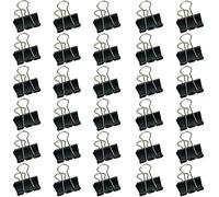 30 pezzi Graffette pieghevoli, 25 mm, clip fermacarte, clip multiuso per documenti, colore nero, per foto, post-it, cancelleria, forniture per ufficio