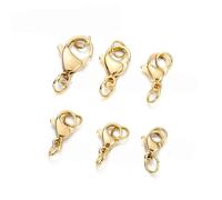 30 pezzi in acciaio inossidabile chiusura a moschettone con salto per fai da te catena collana braccialetto creazione di gioielli reperti forniture connettore oro 30 pezzi 6x12mm