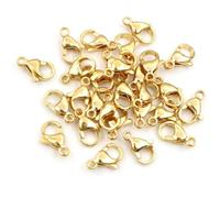 30 pezzi in acciaio inossidabile placcato oro moschettone ganci per collana braccialetto catena fai da te gioielli creazione di accessori forniture in acciaio inossidabile oro 9x5mm