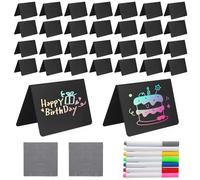 30 Pezzi Lavagnette Cancellabili Mini, 10x6,9 CM, Mini Lavagna, Piccola Lavagnette Messaggi Bordo con 7 Penne e 2 Panni Pulizia, per Buffet, Matrimonio, Feste, Lavagnette Segnaposto Decorative