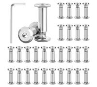 30 Pezzi Manicotto Viti di Collegamento, M5 x 16mm Viti per Mobili in Acciaio Inox con Chiave Esagonale, Raccordo Mobili Viti, Vite di Connessione Filettata per Mobili, Armadi, Pannelli in Legno
