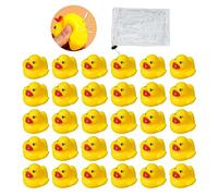 30 Pezzi Mini Anatre Gialle Con Borsa A Rete Con Coulisse, Anatre Cigolanti in Gomma, Giocattoli Da Doccia Per Bambini, Regali Per Decorazioni Per Feste