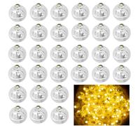 30 Pezzi Mini LED Palloncini Luci, Rotondo Lampada a Palloncino, Led Lanterne di Carta, Mini LED per Palloncini Lanterne di Carta per Matrimonio Compleanno Festa di Natale Capodanno Decorazione
