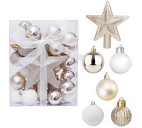 30 Pezzi Mini Palline Albero Natale, Palle di Natale in Plastica, 3cm Palla di Natalizie Piccolo, Addobbi per Palline di Natale, per Albero di Natale Ghirlanda Festa Decorata