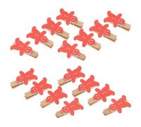 30 Pezzi Mollette a Forma di Omino Pan di Spezia Natalizie in Legno Rosso | Morsetto Compatto 3, 50x2, 30x1, 20cm, Presa Salda, per Allestimenti Festivi e Decorazioni di Natale