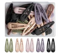 30 Pezzi Mollette Capelli Bambina, 3 cm Fermagli per Capelli a Scatto per Ragazze con Scatola di Immagazzinaggio, Scuro Morandi Opaco Fermagli Capelli per Donna Bambina