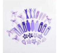 30 Pezzi Mollette per Capelli Bambina Dopamina | Fermaglio per Capelli Colorati con Motivi Geometrici | Accessorio per Capelli per Ragazze Donna Bambini,Tutte le Acconciature e Occasioni (viola)