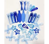 30 Pezzi Mollette per Capelli Bambina Dopamina | Fermaglio per Capelli Colorati con Motivi Geometrici | Accessorio per Capelli per Ragazze Donna Bambini, Tutte le Acconciature e Occasioni (blu)