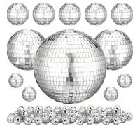 30 pezzi Palline a specchio argento - Palline di vetro riflettenti, adatte per feste anni '70, lauree, compleanni e altro - Si adattano a qualsiasi decorazione per celebrazioni, decorazioni per feste