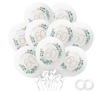 30 Pezzi Palloncini Compleanno 60 Anni, Palloncini per decorazione 60° Compleanno Uomo Donna, Palloncino Bianchi Decorazioni Festa 60 Compleanno