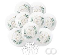 30 Pezzi Palloncini Compleanno 80 Anni, Palloncini per decorazione 80° Compleanno Uomo Donna, Palloncino Bianchi Decorazioni Festa 80 Compleanno