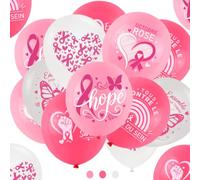 30 Pezzi Palloncini October Rose, Palloncini Rosa October Rose, con Un rotolo di Nastro, Per la Sensibilizzazione Sul Cancro al Seno, Accessori per la Prevenzione e Decorazioni