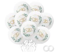 30 Pezzi Palloncini per Matrimonio, Palloncini a Elio Cuori per Attorno a Eucalipti, Palloncino Bianchi Set di Elio per Matrimonio Compleanno, Fidanzamento, Addio al nubilato, San Valentino