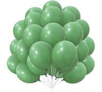30 Pezzi Palloncini Verde Salvia in lattice Elio Palloncini Verde Fagiolo Avocado Oliva Retrò 12 Pollici con Nastro per Ragazze Donne Festa di Compleanno Matrimonio Battesimo Baby Shower Decorazioni
