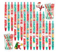 30 Pezzi Penna a Sfera Natalizia, Gadget Sfera Di Pupazzo Di Neve Di Babbo Natale, Set Di Penne Bomboniera, Cancelleria per Famiglie, Riempitivi per Sacchetti