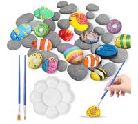 30 Pezzi Piatte Sassi da Dipingere Rocce Ciottoli da 1 a 6 cm per Sassi da Dipingere per L'Artigianato, Adatti per Progetti di Pittura Fai da Te, Decorazioni per la Casa e Riempimento di Vasi