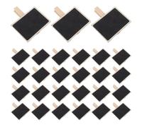 30 Pezzi Piccola Lavagna in Legno con Clip, per Etichette e Prezzi | Superficie per Gesso, Design Rustico Vintage, per Buffet, Espositori e Tavoli, Adatta a Spazi Ridotti