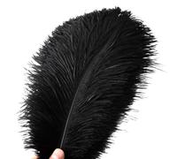 30 Pezzi Piume di Struzzo Decorative, per Abiti, la Decorazione Della Casa e Del Matrimonio, Vasi DIY, Lunghe (Nero)