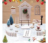 30 Pezzi Porta Gnomo Set Natalizio, Natale Porta Elfo Natalizio, Kit Elfo Natale Miniature, Porta Gnomo Set, Kit Porticina Elfi Angeli Decorazioni Natalizia, Miniature Porticina Elfi Natale Set