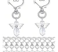 30 pezzi portachiavi con ciondolo a forma di ali d'angelo, adatti come regali per battesimo, bomboniere per feste, regali di compleanno, souvenir Tagli UnicaLega di zinco