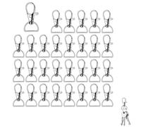 30 Pezzi Portachiavi Moschettone Girevole, Moschettoni Piccoli Larghezza 16MM con Anello Rotante a 360° in Lega di Zinco e Acciaio Inox Girevole Portachiavi per Borse Accessori Artigianato Fai da Te