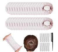 30 Pezzi Retine per Capelli Chignon, Retina per Capelli, Retine per Capelli Invisibili per Chignon, Retina per Capelli Elastiche, Decorazioni dei Capelli, Con 10 forcine per capelli a forma di U