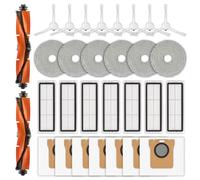 30 pezzi Ricambi per aspirapolvere robot Xiaomi X20+/ X20 Plus/ 1S/ S20 plus/ S20+/ X10+/ X20 pro, 2 spazzole a rullo, 8 spazzole laterali, 7 sacchetti raccoglipolvere, 7 filtri HEPA 6 panni per mocio