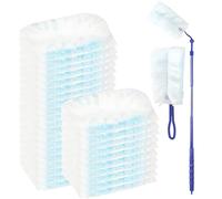 30 Pezzi Ricariche per Spolverino per Swiffer, Duster Ricariche Elettrostatico Piumini Fibra Superfine Panni Cattura Polvere Kit con Manico e Manici Telescopici per Scuola, Ufficio, Casa, Auto