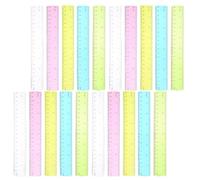 30 Pezzi Righello Diritto Colorato 20cm in Plastica Infrangibile per | Trasparente, Pieghevole e Portatile, per Aula e Studio, Adatto a Compiti e Schizzi