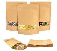 30 Pezzi Sacchetti Carta per Alimenti con Finestra, 18x26 cm Sacchetti Alimenti Richiudibili, Buste Carta Alimenti con Finestra per Il Confezionamento di Frutta Secca, Chicchi di Caffè, Foglie di Tè
