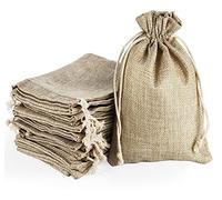 30 Pezzi Sacchetti di Iuta Sacchi Juta Lino con Coulisse,Sacchetti Juta Calendario Avvento,Sacchetti Regalo Naturale Sacchetto di Mussola per Mestiere Festa Matrimonio Bomboniere Gioielli (13 * 18cm)