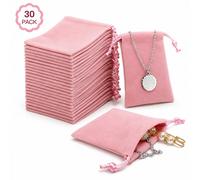 30 pezzi Sacchetti di velluto rosa piccoli per gioielli con coulisse - Sacchetti morbidi per regalo, adatti per bomboniere di matrimonio, regali per feste, San Valentino, anniversari e conservazione d