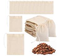 30 Pezzi Sacchetti per Spezie da Cucinare, Sacchetti in Mussola di Cotone con Cordoncino, Sacchetti Filtro Te Riutilizzabili, Sacchetto in Rete Piccolo per Cucinare, tè, caffè, filtri, spezie