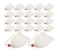 30 Pezzi Sacchetto a Maglia per Sapone da Bagno con Coulisse | Uso Doccia e Bagno Quotidiano, Design Sospeso Compatto, Colore Beige, per Saponetta in Barre