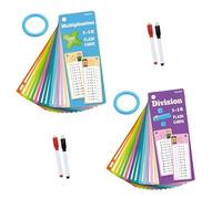 30 Pezzi Schede Flash Matematiche, Fogli di Tabelline per Bambini, Carte Matematiche Cancellabili per Giochi Matematici e Moltiplicare con Pennarelli Cancellabili a Secco