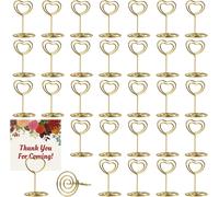 30 Pezzi Segna Tavolo per Matrimonio Oro 3,5 Cm X 5 Cm Segnaposto, Porta Menu Da