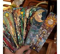 30 pezzi segnalibri stile tarocchi in vetro colorato, perfetti per gli amanti dei libri, materiale scolastico e da ufficio, multifunzionali, prodotti per il ritorno a scuola Carta tessile