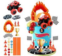 30 pezzi Set di decorazioni per torte a tema auto da corsa, set di accessori per torte da festa con trofei di fuoristrada, decorazioni per torte di compleanno per bambini, compleanni per bambini