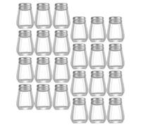 30 Pezzi Set di Saliere e Pepiere Mini in Vetro Acciaio, Classico | Dosaggio Controllato e Pulizia Facile, Trasparente e Liscia, per Curry e Spezie, Picnic e Barbecue