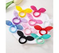 30 pezzi/set Fasce per capelli con fiocco orecchie di coniglio di colore casuale, scrunchies in asciugamano senza cuciture, accessori per capelli, regalo estivo per il ritorno a scuola per ragazze Ras
