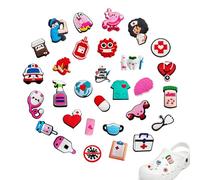 30 Pezzi Shoe Charm per Jibbitz Crocs, PVC Ciondoli per Scarpe, Pin per Crocs, Accessori per Spille per Scarpe da Infermiera Medici, Decorazioni per Scarpe, per Bambini, Adulti, Ragazze, Donne