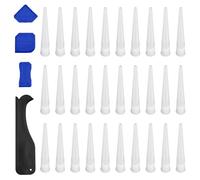 30 Pezzi Silicone Trasparente Sigillante Bianco, DEANKEJI Beccuccio Silicone, PP Beccucci Silicones con Spatola, per Adesivi, Sigillanti o Pistola Silicones